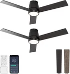 42" Black Ceiling Fans With Lights & Remote - Set Of Home Comfort. Fixed Price $166.99.